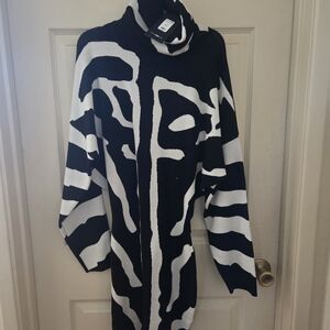 Fashion Nova Monochrome  Long Sleeve Sweater Dress